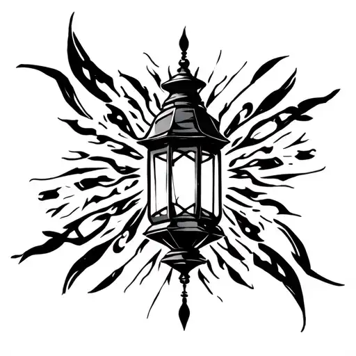 lantern shining bright tattoo design idea