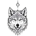 symbols: wisdom, balance, happiness, personal knowledge a key to unlock inner strength, wolf, Scorpio, harmony, abundanc tattoo design idea