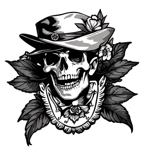 I want you to help me design a tattoo. I want a Sailor Jerry style tattoo in black & white (greyscale). tattoo design idea