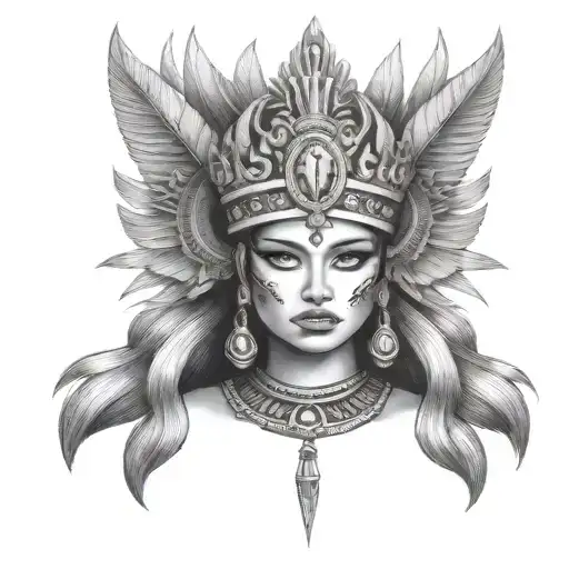 Aztecs the girl tattoos Queen crown tattoo design idea
