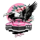 Elvis Presley, pink Cadillac, 68 Comeback, aloha eagle tattoo design idea