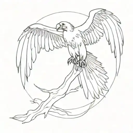 The Rüppell's griffon vulture flying tattoo design idea