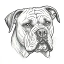 American bulldog head tattoo design idea