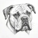 American bulldog head tattoo design idea