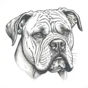 American bulldog head tattoo design idea