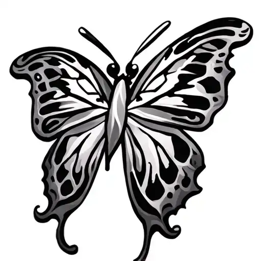 butterfly tribal not to womanly tattoo design idea