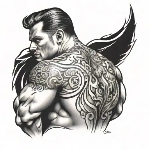 gay beefy men tattoo design idea