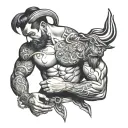 gay beefy men tattoo design idea