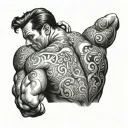 gay beefy men tattoo design idea