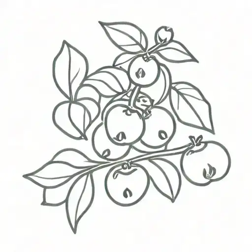 blueberries and hearts tattoo design idea