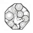 hand and wrist hexagons tattoo design idea