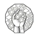 hand and wrist hexagons tattoo design idea