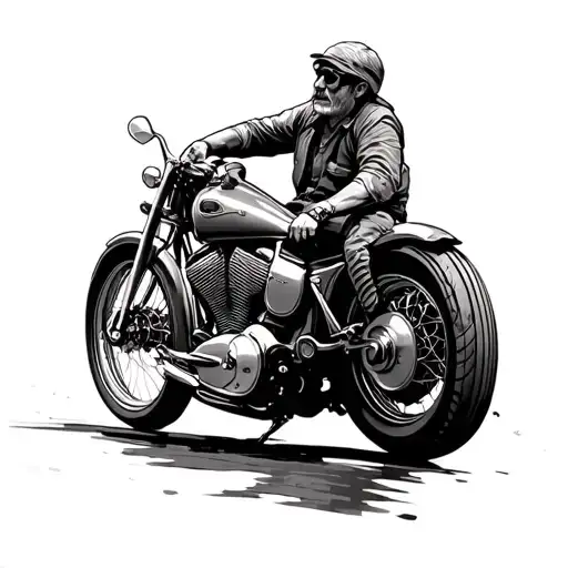 smitty, motorcycle, 1957-2025, dad memorial tattoo design idea