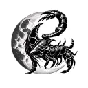 Leo sun Virgo rising Scorpio moon merging together tattoo design idea
