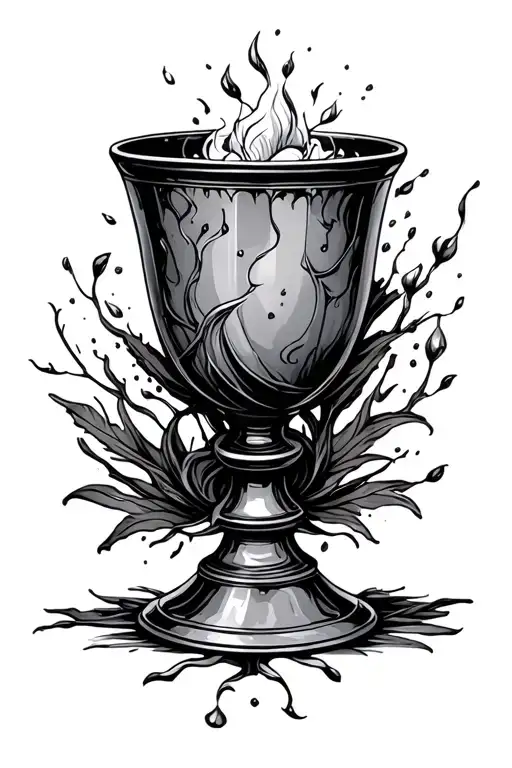 manly chalice overflowing  tattoo design idea