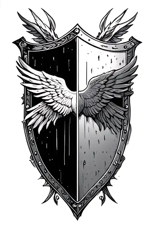 sheild of faith without works tattoo design idea