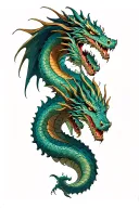 hercules fighting hydra dragon with 3 heads tattoo design idea