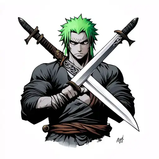 Zoro swords tattoo design idea