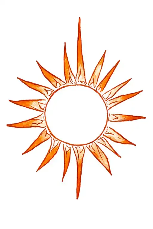  sun from the movie tangled with extra bits such as starts and lines to make the tattoo longer. tattoo design idea