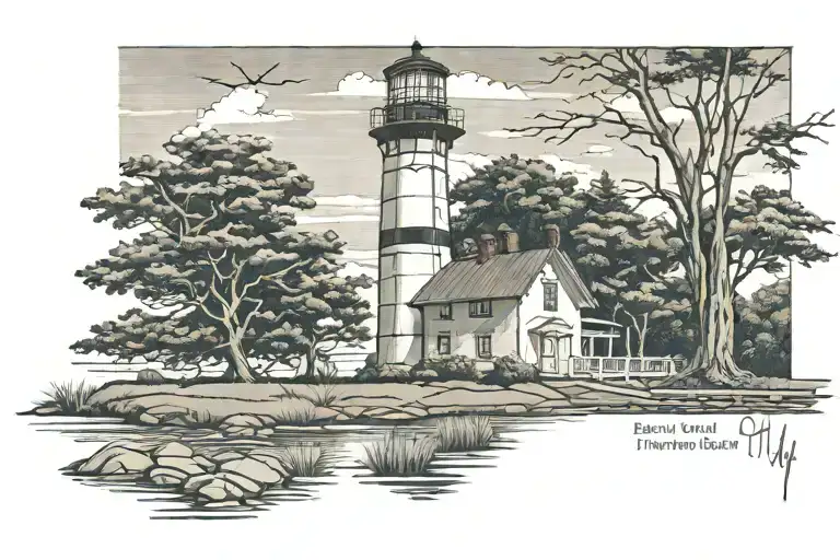 turkey point lighthouse Eldridge, MD tattoo design idea