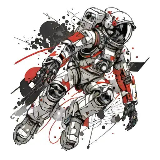 Spaceman tattoo design idea