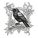 gothic raven tattoo design idea