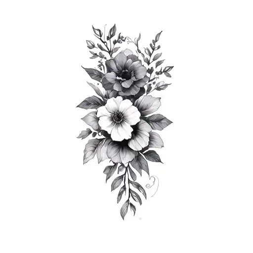 Coverup Floral tattoo design idea