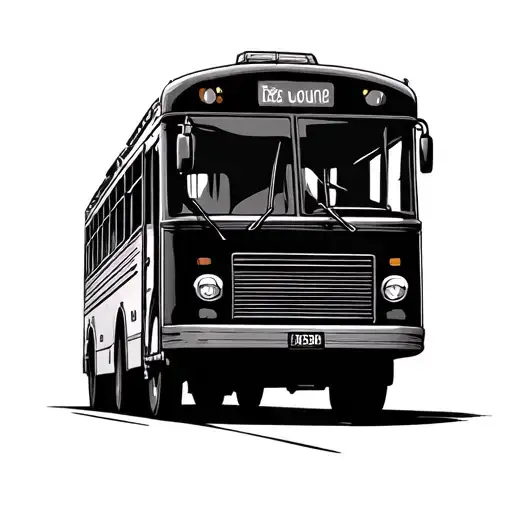 bus on the street seen from behind tattoo design idea