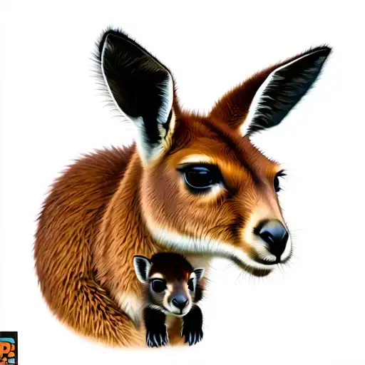 kangaroo with joey tattoo design idea