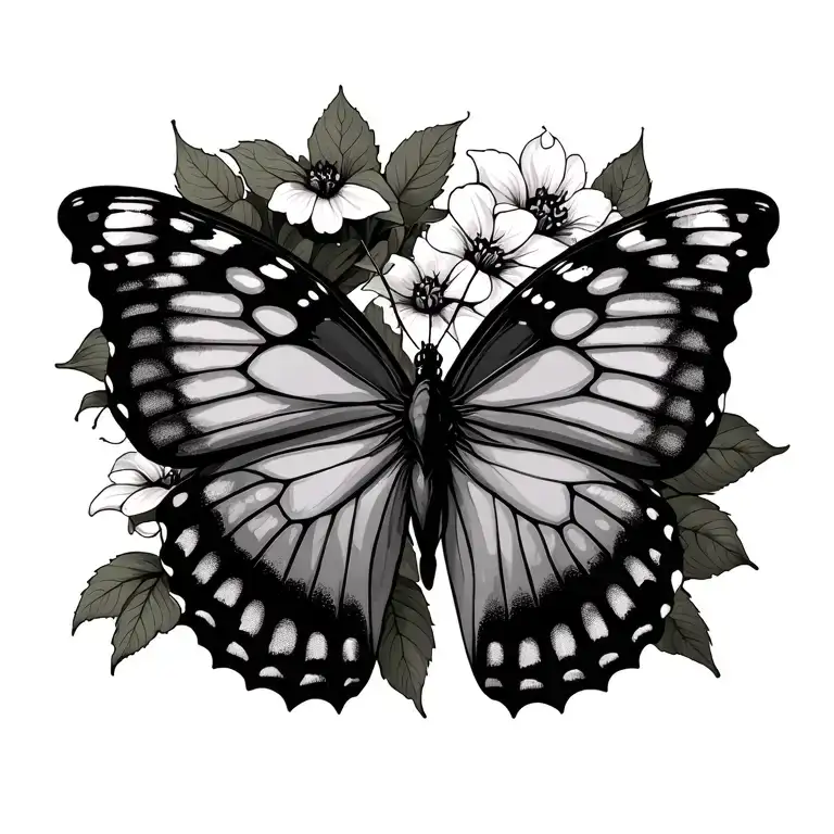 Butterfly nature old soul music tattoo design idea