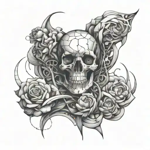 abstract anatomy art style tattoo design idea