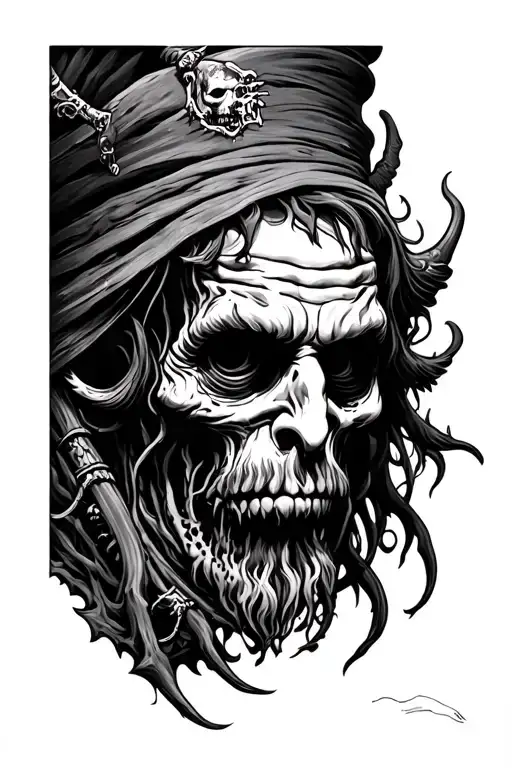 Davy Jones and Flying Dutchman tattoo design idea