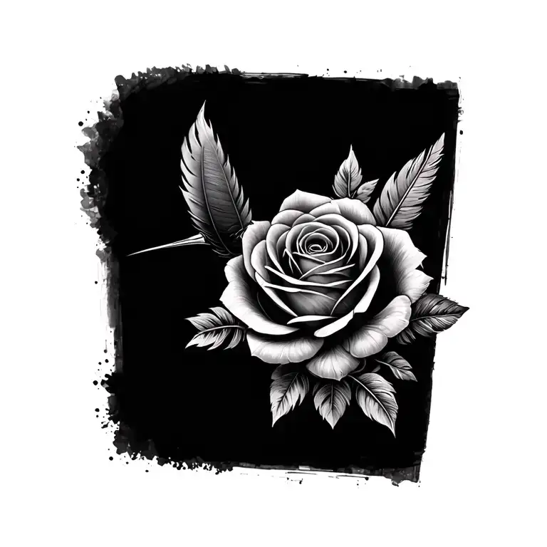 bird, feathers roses, memorial tattoo tattoo design idea