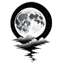  full moon with clouds tattoo balck and white  tattoo design idea