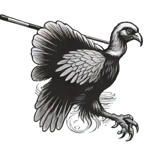 turkey golfer swinging tattoo design idea