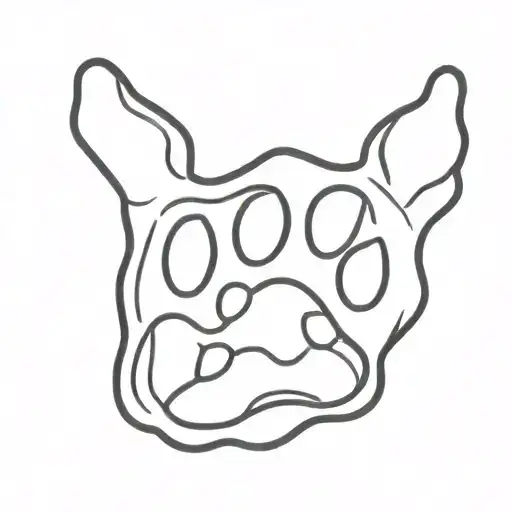 dog paw print and heart shaped vinyl record tattoo design idea
