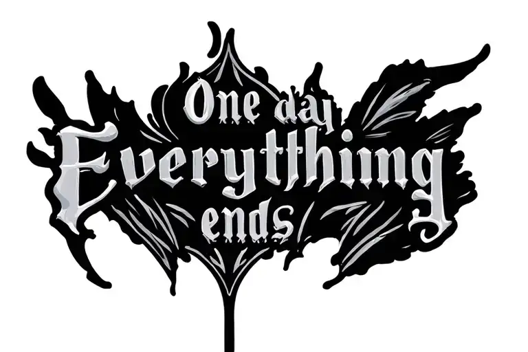 One day everything ends words tattoo design idea