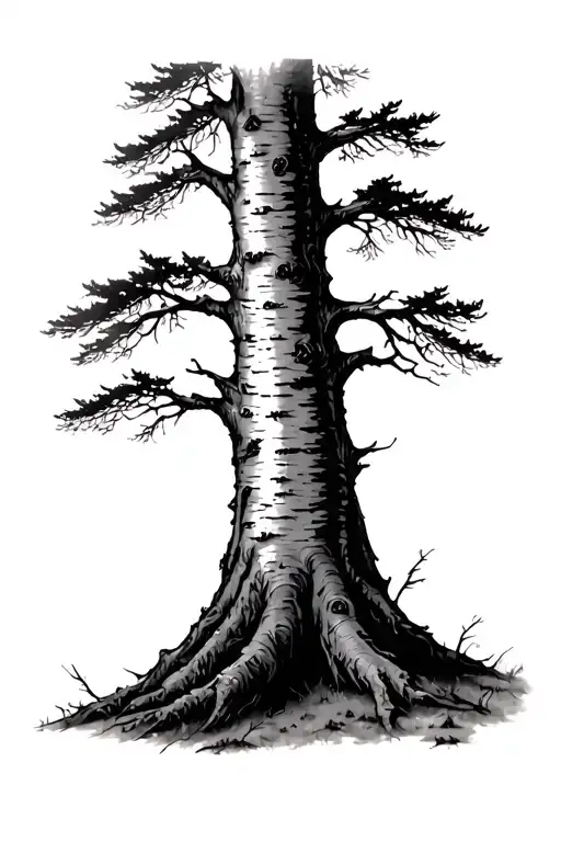Aspen Tree trunk tattoo design idea