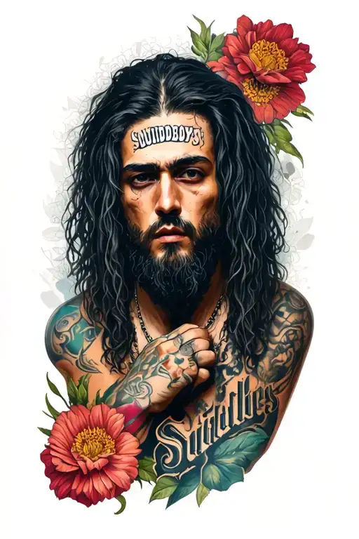 Suicideboys theme sleeve tattoo design idea