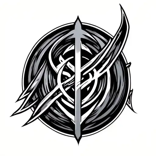 doom slayer symbol intertwined tattoo design idea