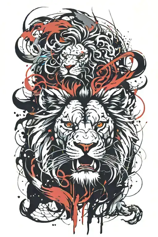 Chinese lion tattoo design idea