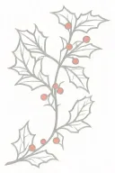 Holly berry branch tattoo design idea