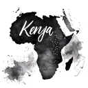 Map of Africa outline with Kenya cursive across middle tattoo design idea