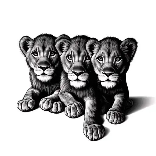3 Lion Cubs Tattoo that says tattoo design idea