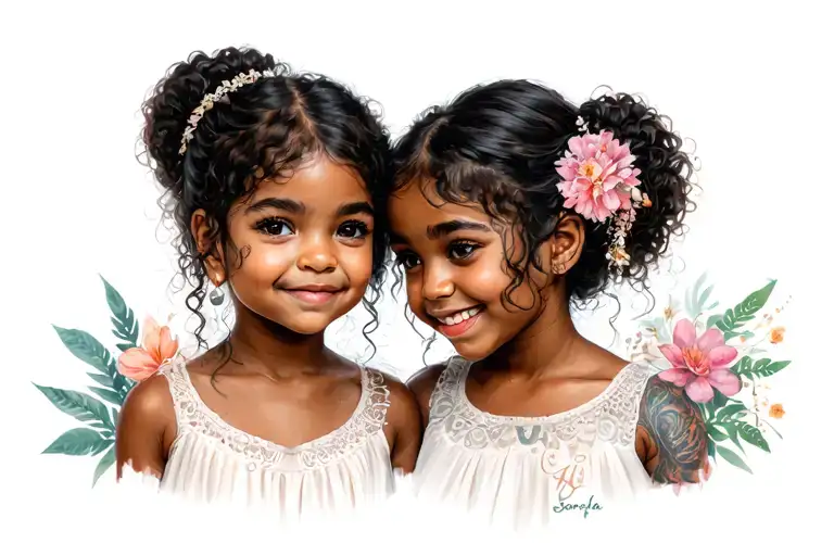 daughters Leilani and Sophia tattoo design idea