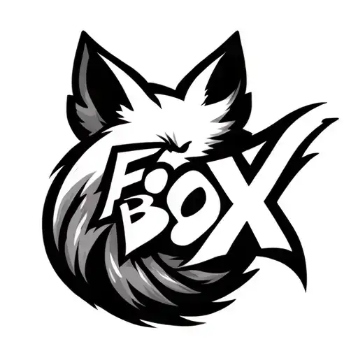 "Fox Box" "Fox Box" in the shape of a fox tail tattoo design idea
