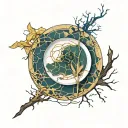 kintsugi plate tattoo design idea