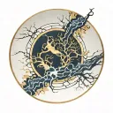 kintsugi plate tattoo design idea