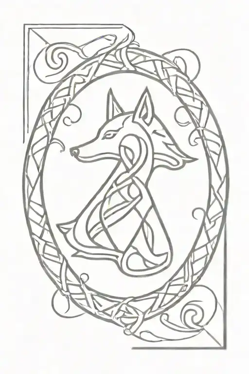 simple celtic wolf triquetra tattoo tattoo design idea