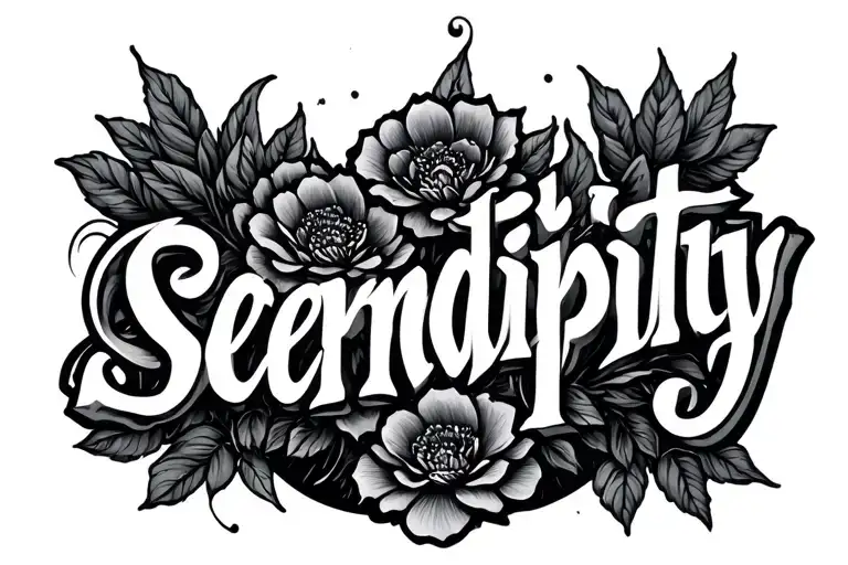 Lettering "Serendipity" in Runen Style tattoo design idea